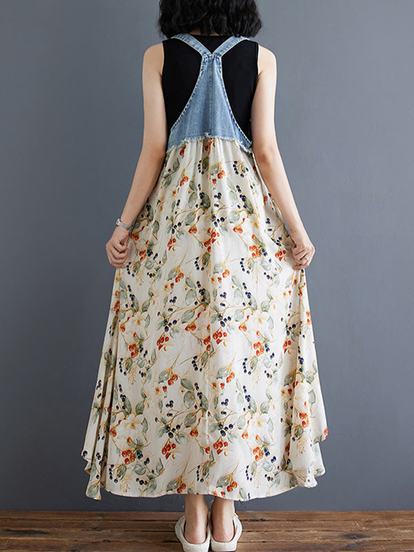 Robe longue ample en jean d'inspiration vintage