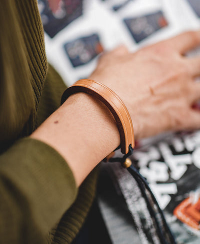 Men's Vintage-Style Adjustable Leather Bracelet