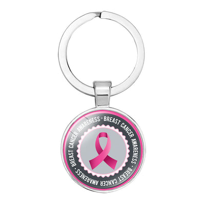 Breast Cancer Awareness Pink Ribbon Keychain