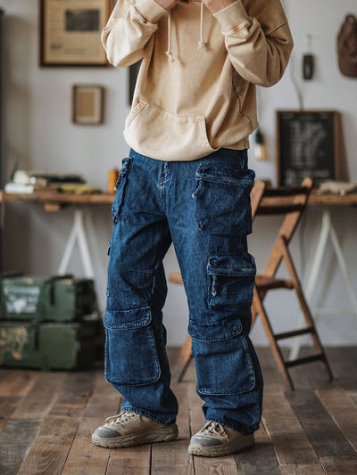 Pantalon Cruiser à poches cargo en denim épais