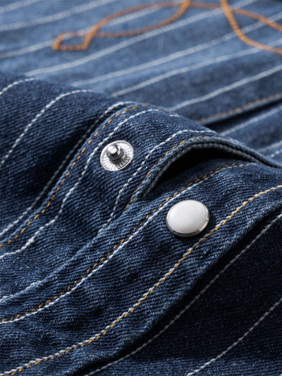 Chemise en jean rayée d'inspiration vintage pour homme