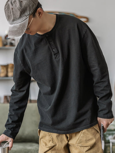 Long Sleeve Washed Henley