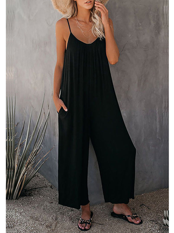 Women's Spaghetti Strap Wide Leg Jumpsuit