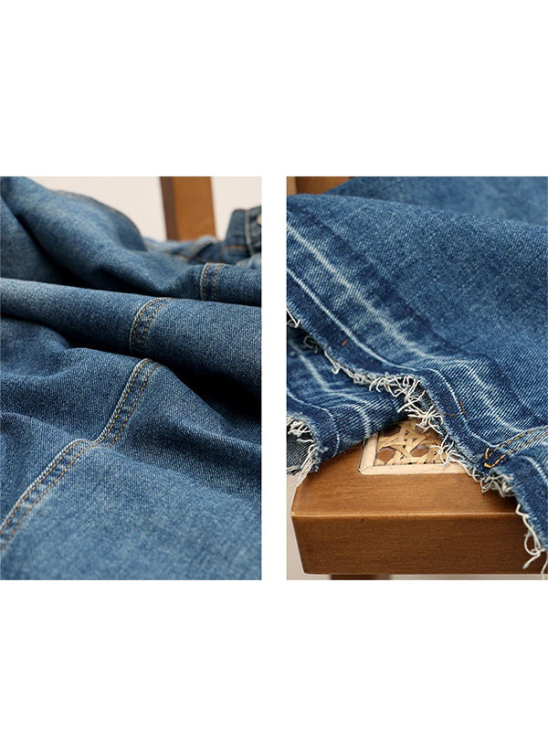 A-Line Flared Denim Maxi Skirt