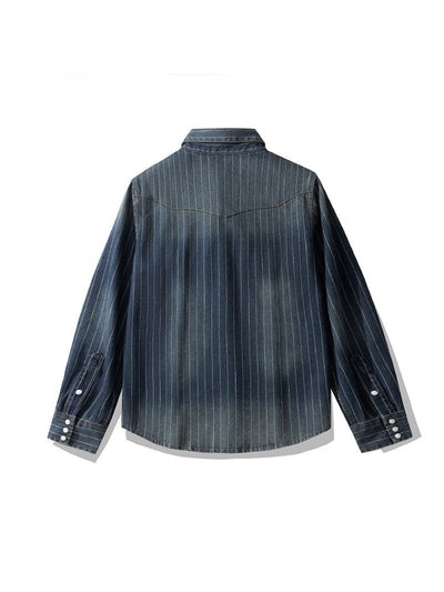 Chemise en jean rayée d'inspiration vintage pour homme