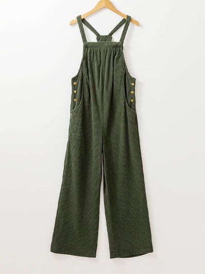 Women's Cozy Corduroy Loose Fit Overalls