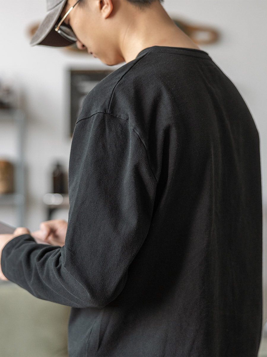 Long Sleeve Washed Henley