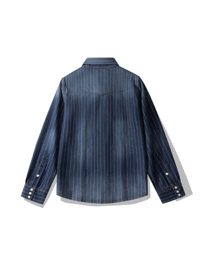 Chemise en jean rayée d'inspiration vintage pour homme
