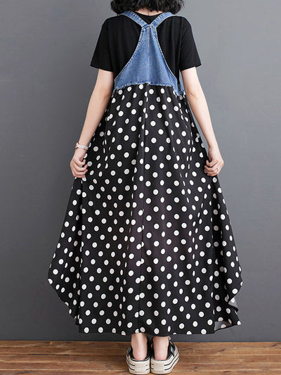 Robe longue ample en jean d'inspiration vintage