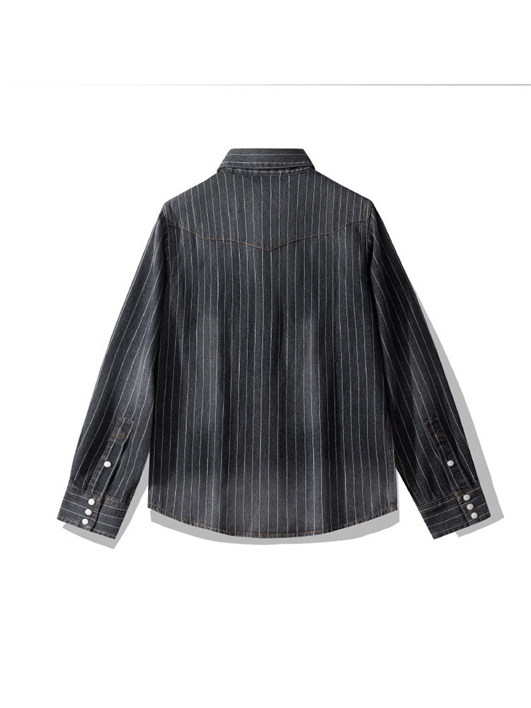 Chemise en jean rayée d'inspiration vintage pour homme