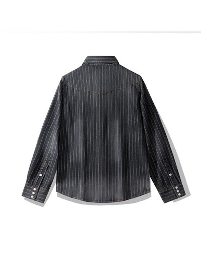 Chemise en jean rayée d'inspiration vintage pour homme
