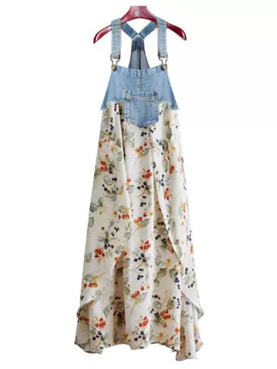 Robe longue ample en jean d'inspiration vintage