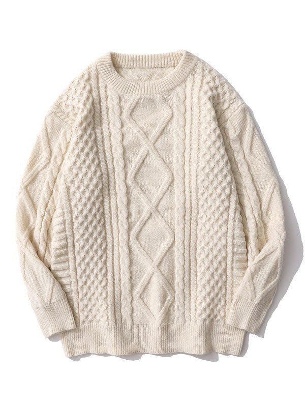 Pull Aran torsadé d'inspiration vintage pour homme