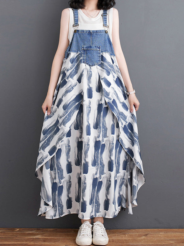 Robe longue ample en jean d'inspiration vintage