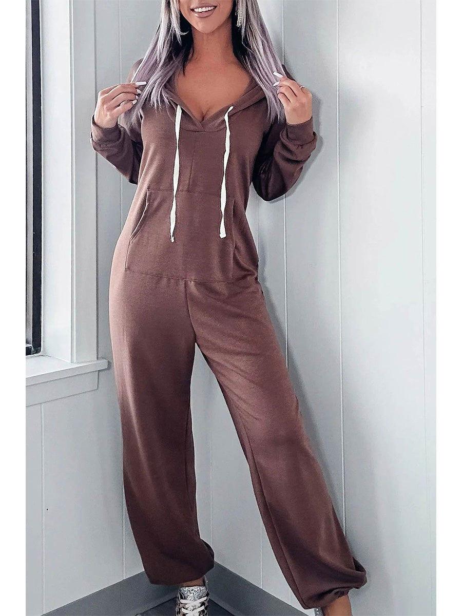 Women's Long Sleeve Hooded Jumpsuit