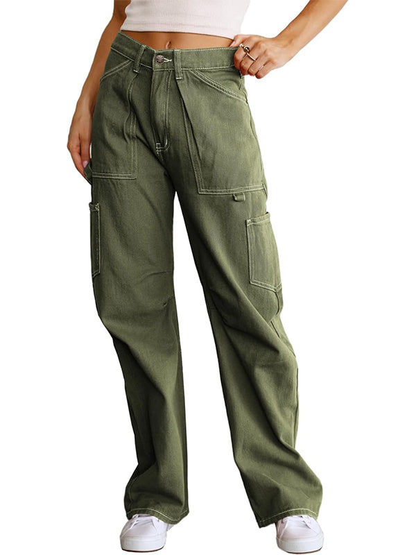 Women's 6 Pockets High Waisted Cargo Pants