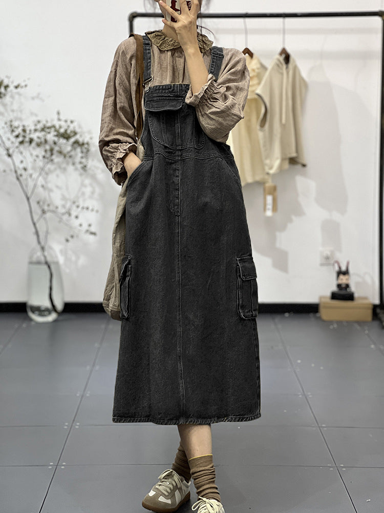 Robe salopette en jean cargo d'inspiration vintage