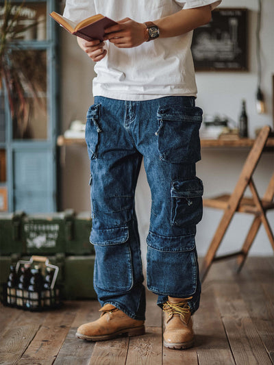 Pantalon Cruiser à poches cargo en denim épais