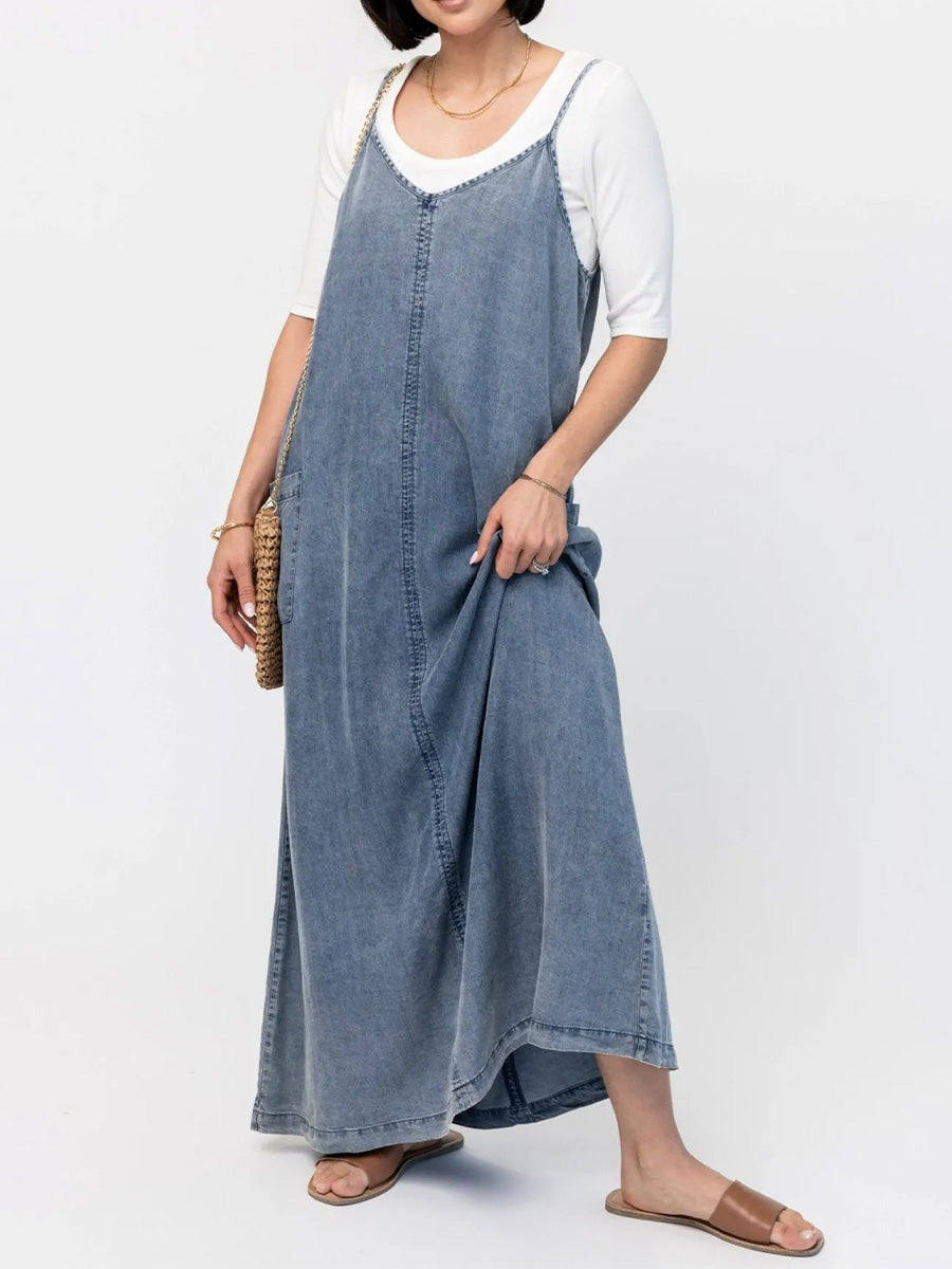 Robe longue ample en jean d'inspiration vintage
