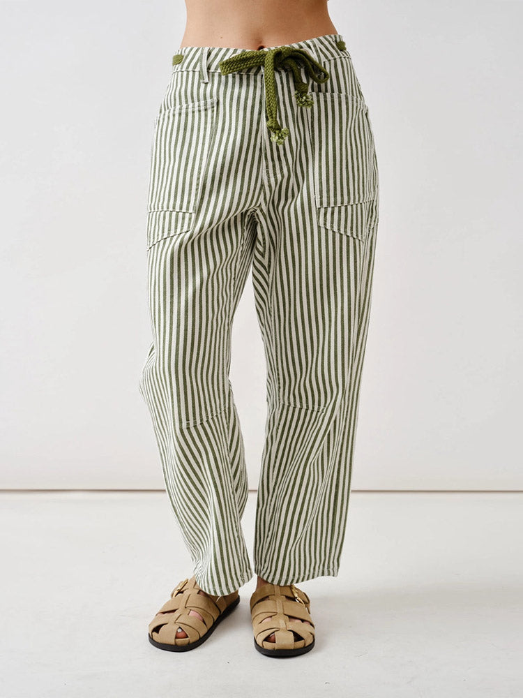 Pantalon à rayures style décontracté