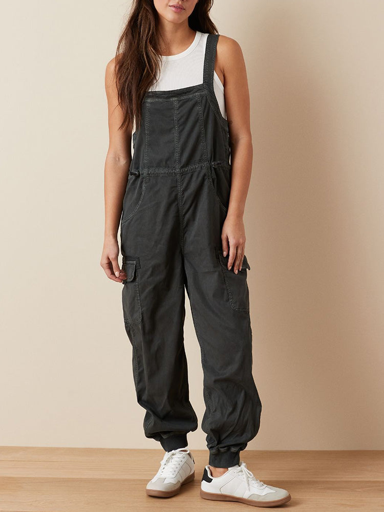 Women's Drape Baggy Cargo Overalls