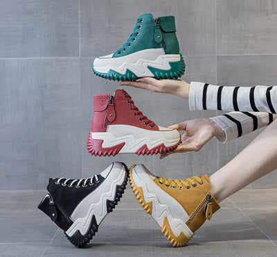 Women’s Trendy High-Top Platform Sneakers with 7cm Chunky Height