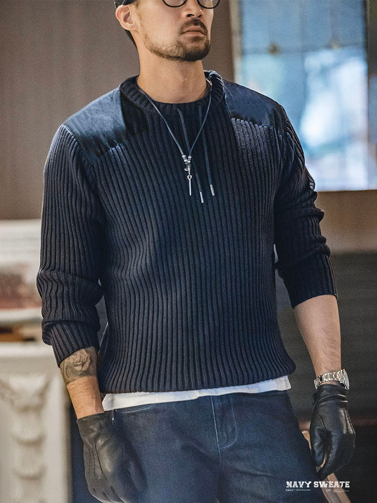 Men’s Slim Fit Ribbed Crewneck Sweater