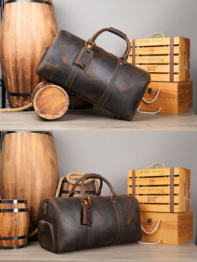 Premium Crazy Horse Leather Duffle Bag