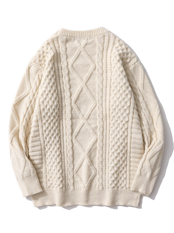 Pull Aran torsadé d'inspiration vintage pour homme