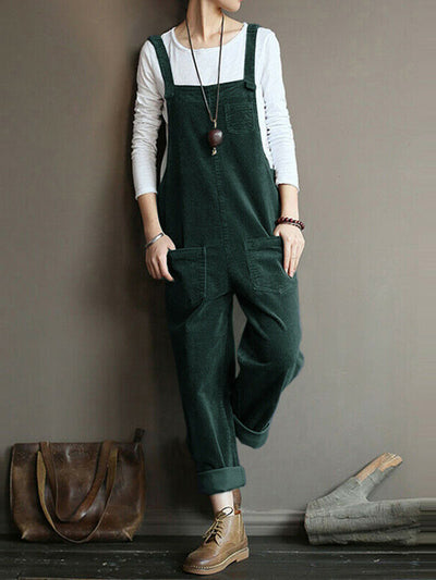 Women's Corduroy Casual Overalls