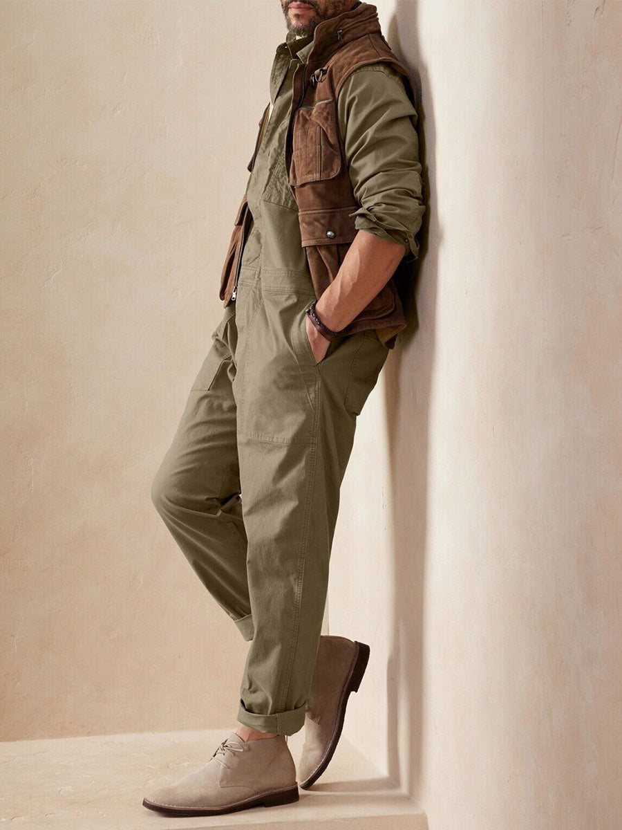 Salopette Homme En Jean Camouflage - Taille L - Style Combat Décontracté - Neuf Avec Étiquettes