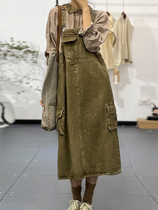 Robe salopette en jean cargo d'inspiration vintage