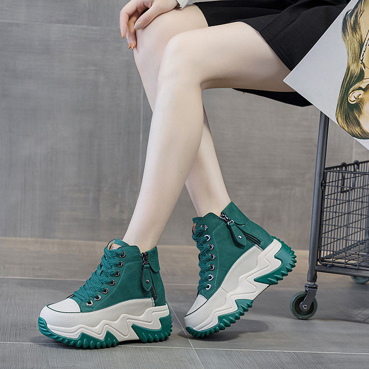 Women’s Trendy High-Top Platform Sneakers with 7cm Chunky Height