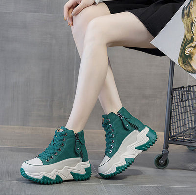 Women’s Trendy High-Top Platform Sneakers with 7cm Chunky Height