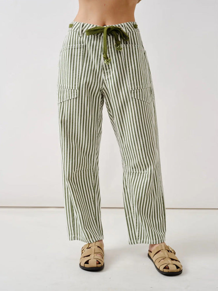 Pantalon à rayures style décontracté
