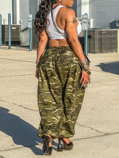 Women's Camouflage Loose Overalls