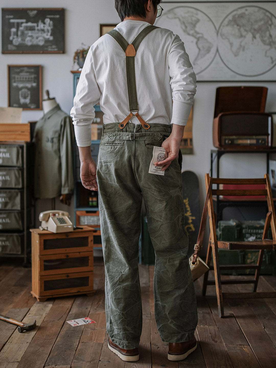 15oz Heavyweight Canvas Trousers with Suspenders