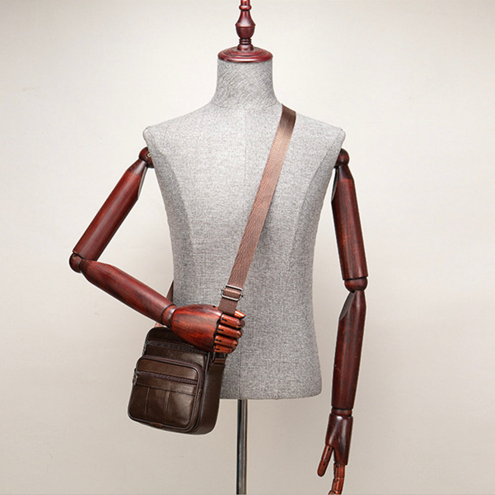 Men's First-grain Cowhide Shoulder Crossbody Bag