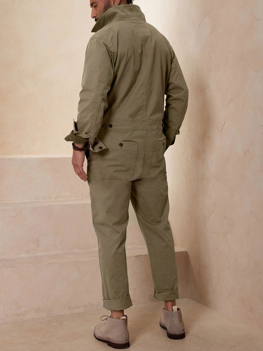 Men's WWll-Inspired Relaxed Fit Flight Jumpsuit