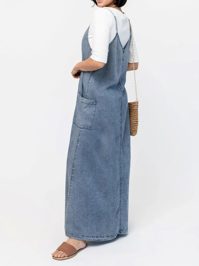 Robe longue ample en jean d'inspiration vintage