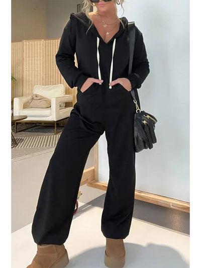 Women's Long Sleeve Hooded Jumpsuit