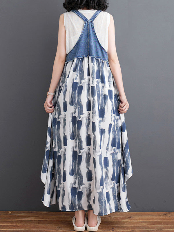 Robe longue ample en jean d'inspiration vintage