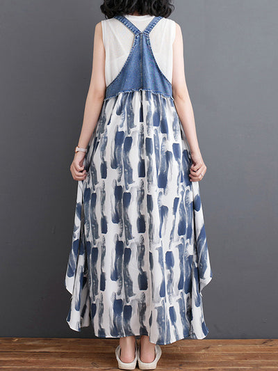 Robe longue ample en jean d'inspiration vintage