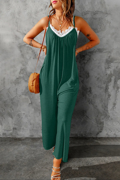 Women's Spaghetti Strap Wide Leg Jumpsuit