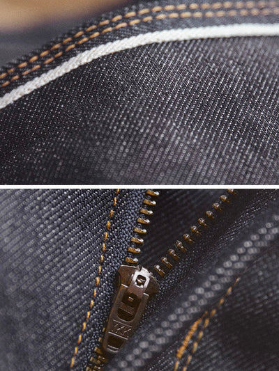 Men's American Retro Style Raw Denim Jeans