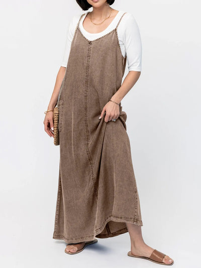 Robe longue ample en jean d'inspiration vintage