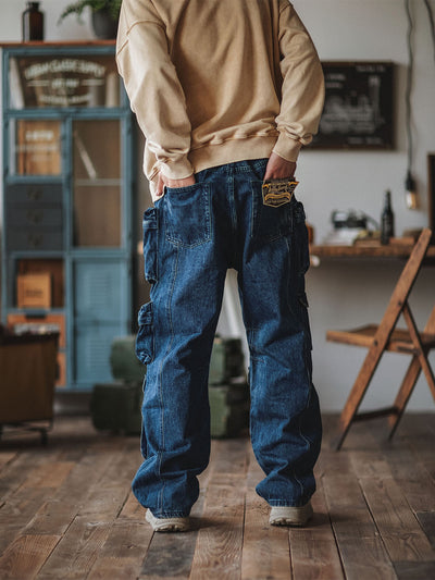 Pantalon Cruiser à poches cargo en denim épais