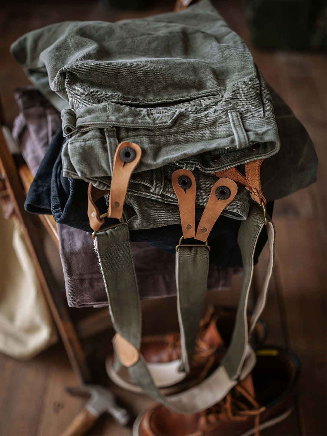 15oz Heavyweight Canvas Trousers with Suspenders