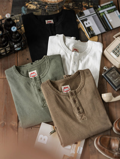 Long Sleeve Washed Henley