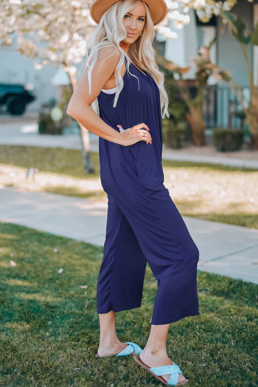 Women's Spaghetti Strap Wide Leg Jumpsuit